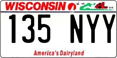 WI license plate 135NYY