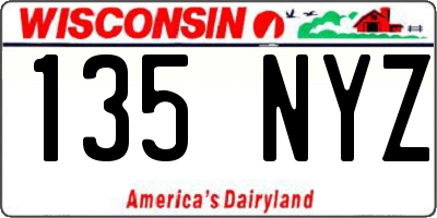WI license plate 135NYZ