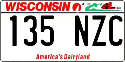 WI license plate 135NZC
