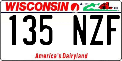WI license plate 135NZF