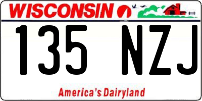 WI license plate 135NZJ