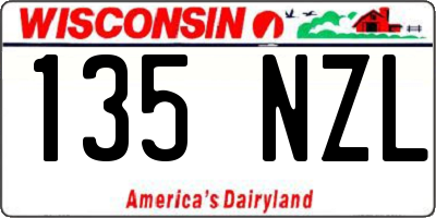 WI license plate 135NZL