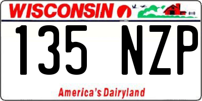 WI license plate 135NZP