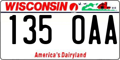 WI license plate 135OAA