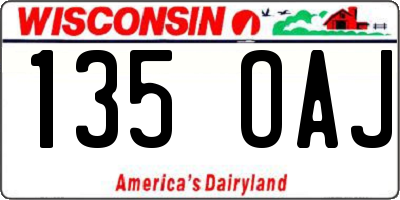 WI license plate 135OAJ