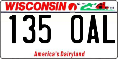 WI license plate 135OAL