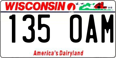 WI license plate 135OAM