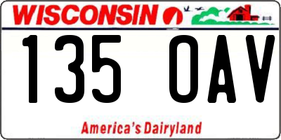 WI license plate 135OAV