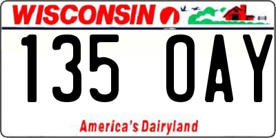 WI license plate 135OAY