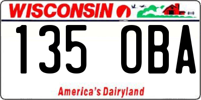 WI license plate 135OBA