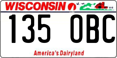 WI license plate 135OBC