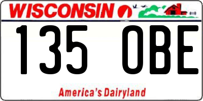 WI license plate 135OBE