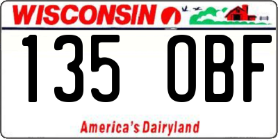 WI license plate 135OBF