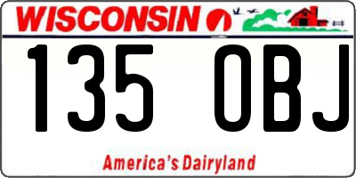 WI license plate 135OBJ