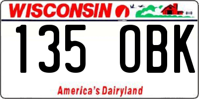WI license plate 135OBK