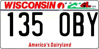 WI license plate 135OBY