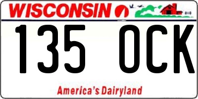 WI license plate 135OCK