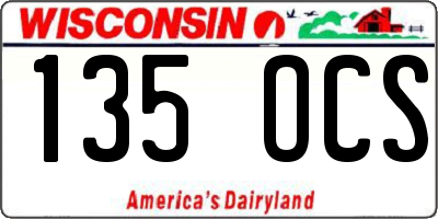 WI license plate 135OCS