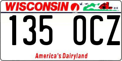 WI license plate 135OCZ
