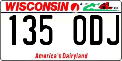 WI license plate 135ODJ