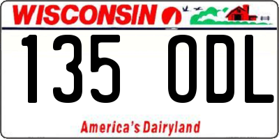 WI license plate 135ODL