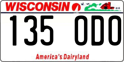 WI license plate 135ODO