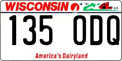 WI license plate 135ODQ