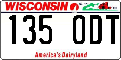 WI license plate 135ODT