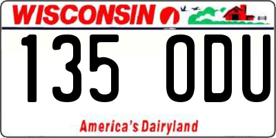 WI license plate 135ODU