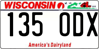 WI license plate 135ODX