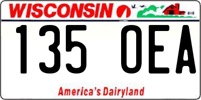 WI license plate 135OEA