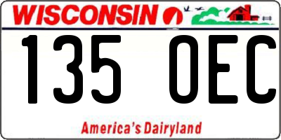 WI license plate 135OEC