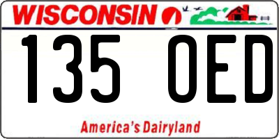 WI license plate 135OED