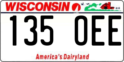 WI license plate 135OEE