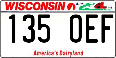 WI license plate 135OEF
