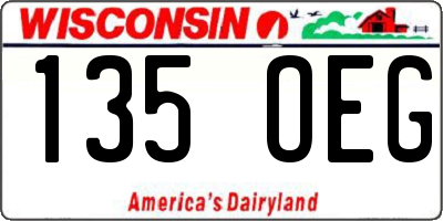 WI license plate 135OEG