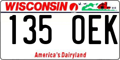 WI license plate 135OEK