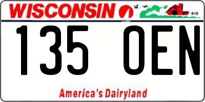 WI license plate 135OEN