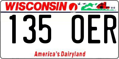 WI license plate 135OER
