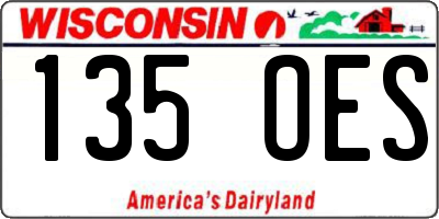 WI license plate 135OES
