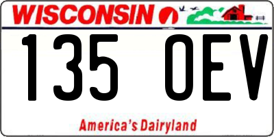 WI license plate 135OEV