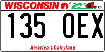 WI license plate 135OEX