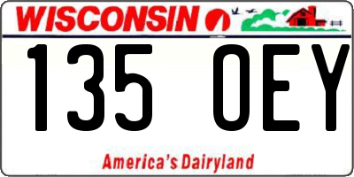 WI license plate 135OEY