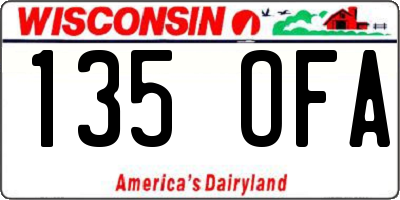 WI license plate 135OFA