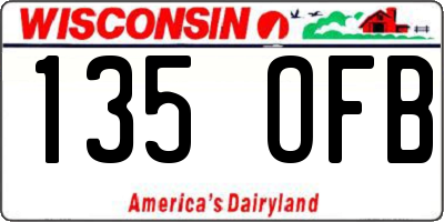 WI license plate 135OFB