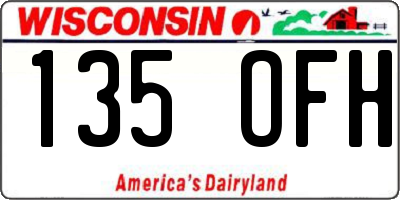 WI license plate 135OFH
