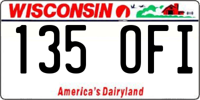 WI license plate 135OFI