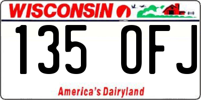 WI license plate 135OFJ