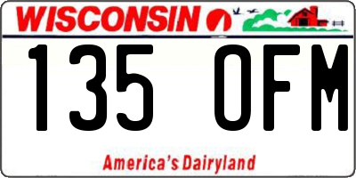 WI license plate 135OFM