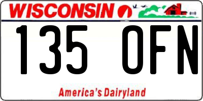 WI license plate 135OFN